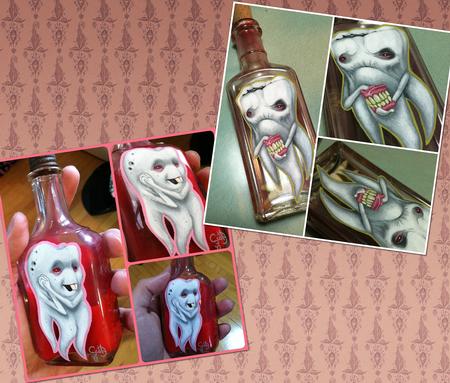 Tattoos - Teeth paintings on bottles - 63056